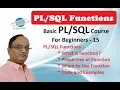 PL SQL Function - User Defined Functions in PLSQL