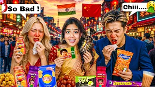 Chinese 🇨🇳 People Try SPICY Indian Snacks for The First Time 😰 *Shocking Reaction*