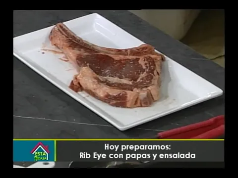 Hoy preparamos Rib Eye con papas y ensalada