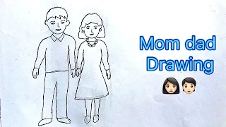 Father And Mother Drawing Easy 