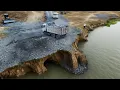 Download Lagu 25T Dump Trucks And Bulldozer Filling A Sink Land On The Big Lake