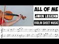 Free Sheet All Of Me - John Legend Violin Sheet Music