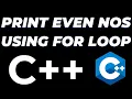 C program to print even numbers using for loop tutorial