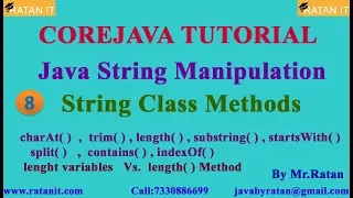 Core Java Tutorial String Manipulation -8 String class Methods By Ratan Sir