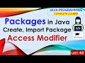 L43 Packages in Java Create Import Package Complete Access Modifier Example Java Programming