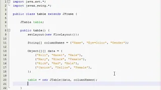 Java GUI Tutorial 19 JTable YouTube