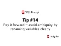 SQL Prompt - rename aliases and variables