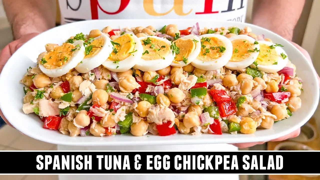 Chickpea Salad with Tuna & Eggs   CLASSIC Recipe from Spain