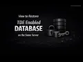 How to restore TDE enbled database on the same server
