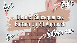 Distinct Subsequences Bottom Up 2D Matrix GOOGLE Java Technical Interview Leetcode Solution Code