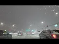 4K Snowstorm Driving in Schaumburg Illinois Chicago Suburbs Drive Tour