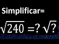 square root of 240 how to reduce the square root