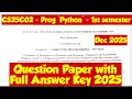 CS25C02 Computer Programming Python question paper with answer key 2025 Engineering king