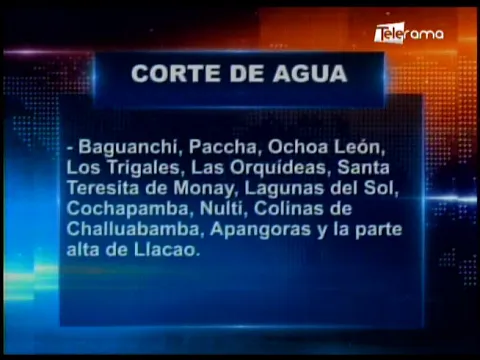 Etapa anuncia corte de agua potable para 55.00 usuarios
