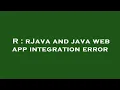 R rJava and java web app integration error