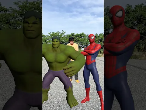 Green Hulk vs Spider Man body assembly