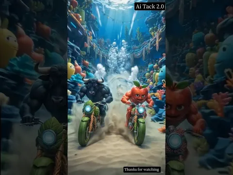 Apple Black Bull Underwater Bike Race 😱🏍️ | Who Will Win #UnderwaterBikeRace #aishorts #viral