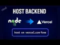 How to Deploy Backend Project on Vercel Host Node js Express js Server App on Vercel for FREE