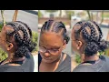 Criss Cross Stitch Braids Curly Buns
