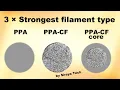 PPA The Strongest Filament Type Testing Regular CF and Core by Siraya Tech