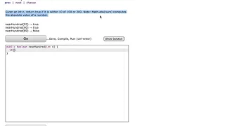 Java CodingBat Warmup-1 nearHundred