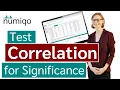 Test correlation for significance