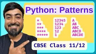 Python Pattern Printing Star Number Digit Patterns CBSE Class 11 12
