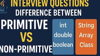 Primitive vs Non-Primitive Data Types in Java Java Interview Questions Explained