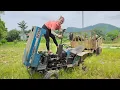 Download Lagu The girl repaired and restored the broken tractor for a long time for her neighbor's sister.