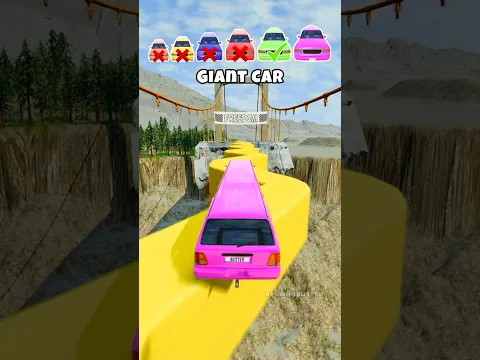 Tiny & Short to Giant & Long Cars vs Broken Bridge