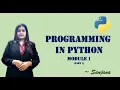 Programming in python KTU Autonomous MBCET Module 1 Part 3