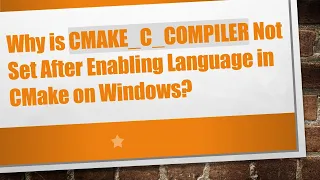 Why is CMAKE - C