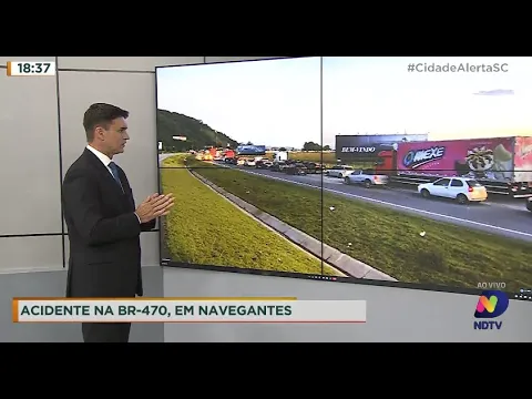 Acidente na BR-470, em Navegantes, provoca fila por mais de 10 quilômetros na rodovia