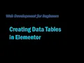 Creating Data Tables in Elementor