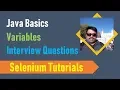 3B Java Basics for Selenium - Java Variables