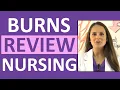 Burns Nursing Care Treatment Degrees Pathophysiology Management NCLEX Review