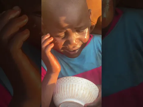 Poor little boy is hungry