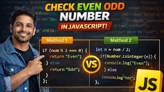 Check Even Odd Number in JavaScript 2 Best Methods Explained JavaScript Practice Program