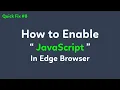 Quick Fix 8 How to Enable Disable javascript in Edge Browser Disable or Enable Javascript