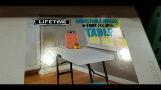 Costco LIFETIME 4 x 2 FT Adjustable Height Folding Utility Table 39