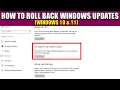 How to Roll Back Windows Updates Windows 10 11