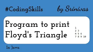 Program to print Floyd s Triangle in Java Coding Skills