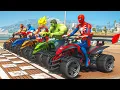 Download Lagu SpiderMan \u0026 Superheroes Street Blazer Racing EVENT on Beach Challenge - GTA 5 Mods Ep.503