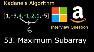 Leetcode 53 Maximum Subarray - Kadane s Algorithm
