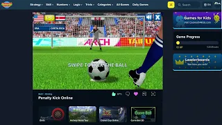 Playing this Coolmath Game called Penalty Kick Online Multiplayer