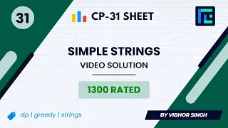 Simple Strings Solution 1300 Rated TLE CP-31 Sheet Best Codeforces Problems