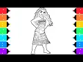 Coloring Disney Princess Moana Coloring Pages Markers