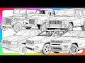 Coloring Jeep Evolution 1940 - 2026 Detailed Coloring Process