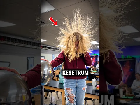 EKSPERIMEN LISTRIK STATIS DI KELAS SISWA SEKOLAH LANGSUNG BERTERIAK HISTERIS KAGET ⁉️