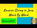 Reverse string in Java word by word Java tutorial for Beginners String Java split string